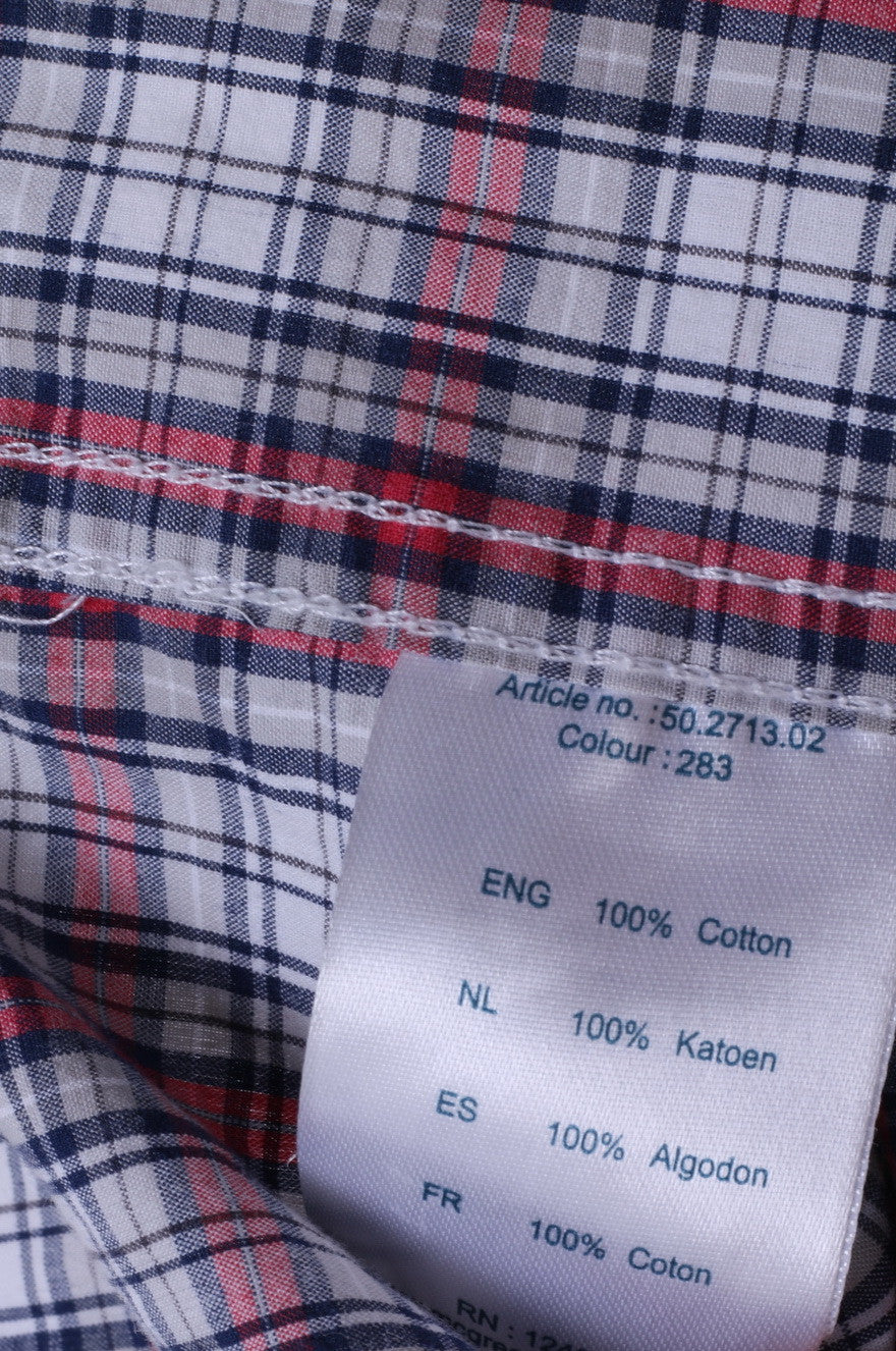 McGregor Boys 176 Camicia casual a quadri con colletto button down in cotone a maniche lunghe