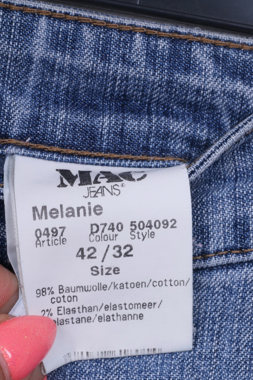Mac Jeans Denim Donna 42 32 Pantaloni Melanie Jeans Denim Cotone Vita alta