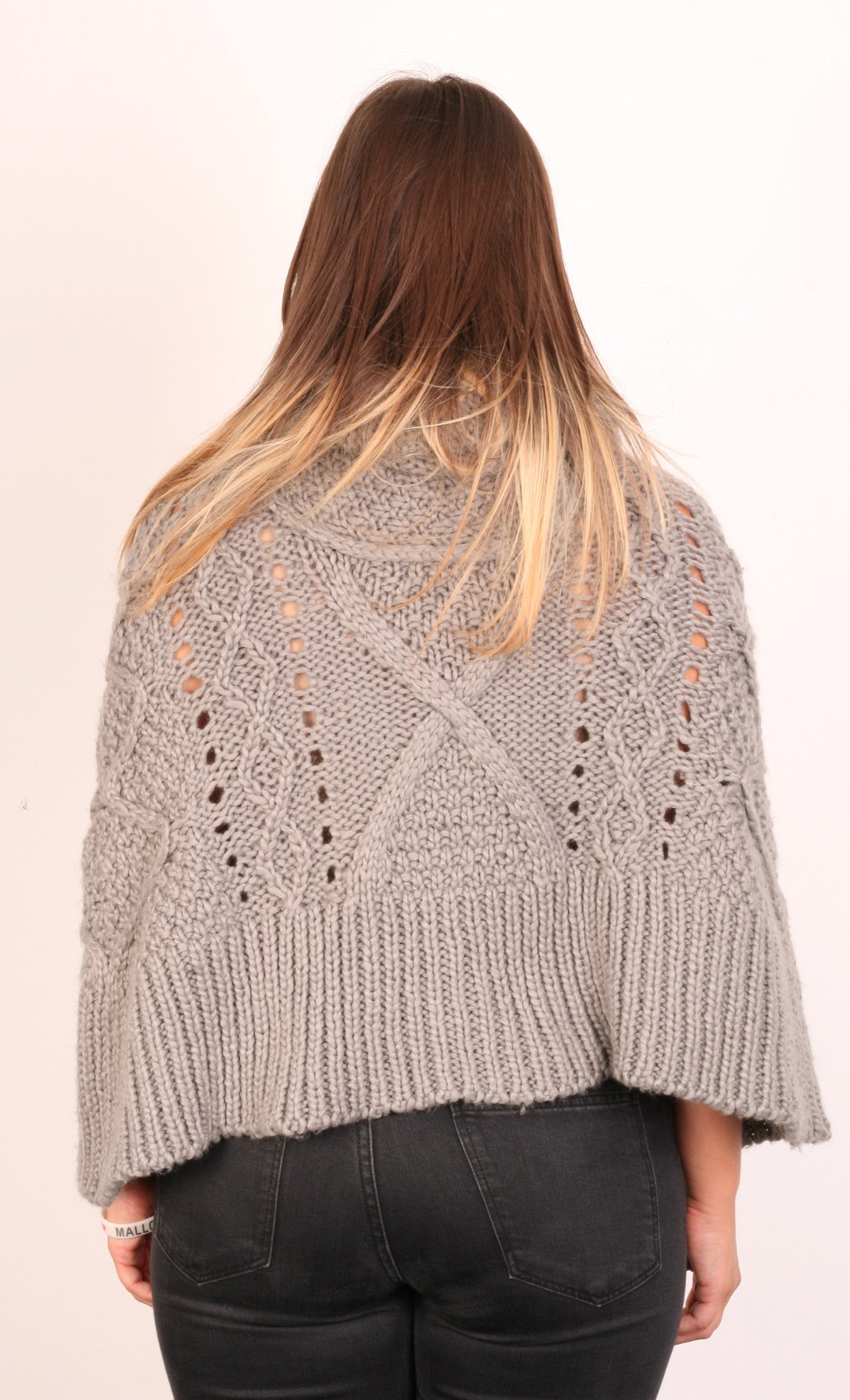 Vila Clothes Womens Jumper One size Grey Poncho Infinity Scarf Wool - RetrospectClothes