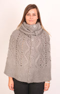 Vila Clothes Womens Jumper One size Grey Poncho Infinity Scarf Wool - RetrospectClothes