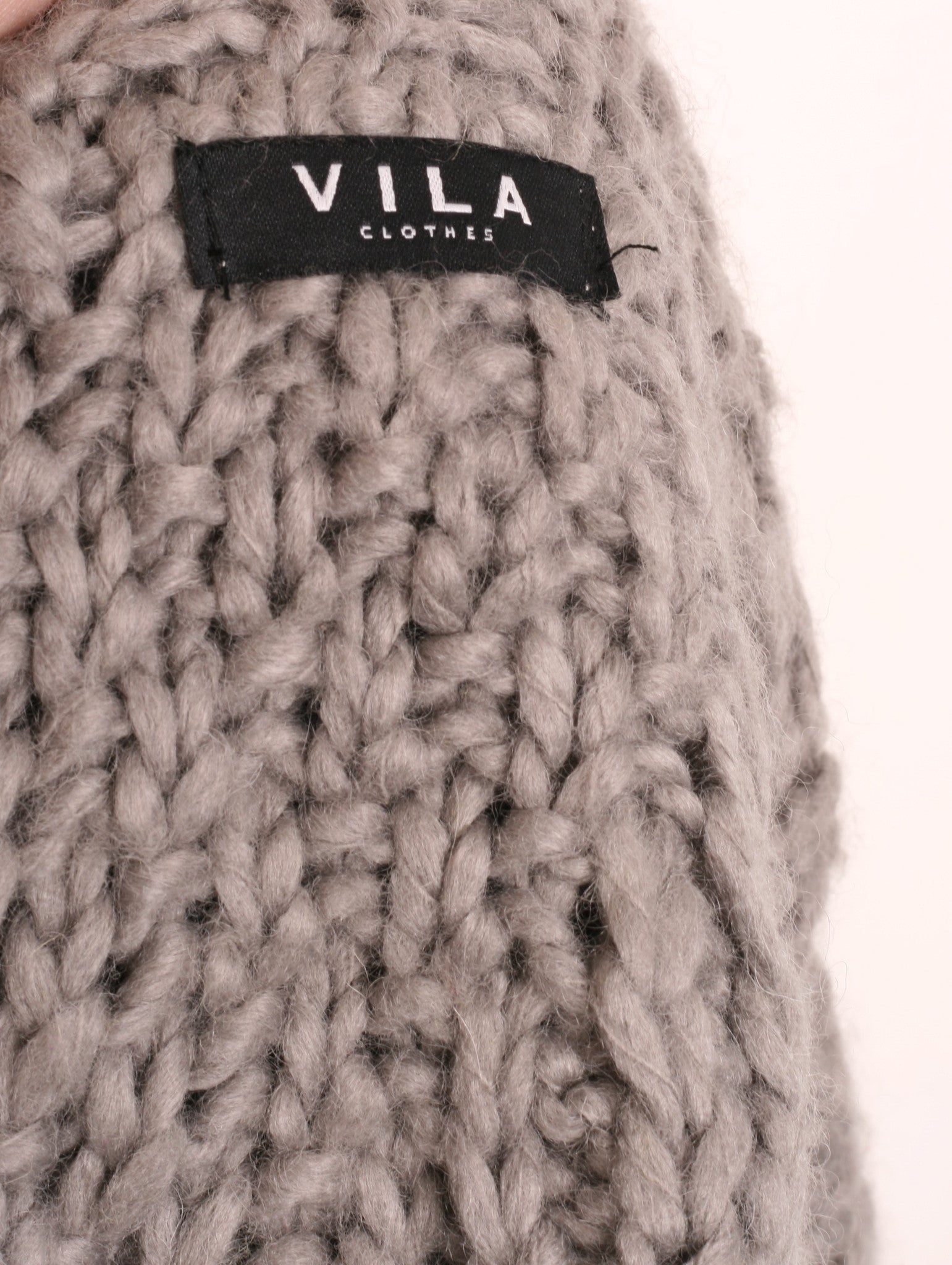 Vila Clothes Womens Jumper One size Grey Poncho Infinity Scarf Wool - RetrospectClothes