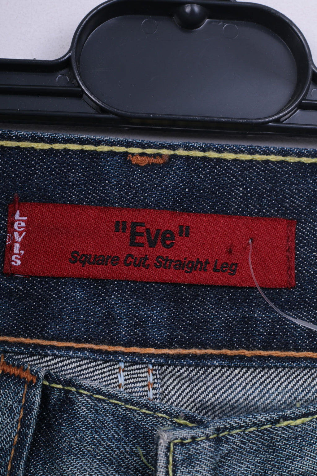 Pantaloni Levi's Eve Square da donna W28 L30 taglio denim gamba dritta blu scuro lavato