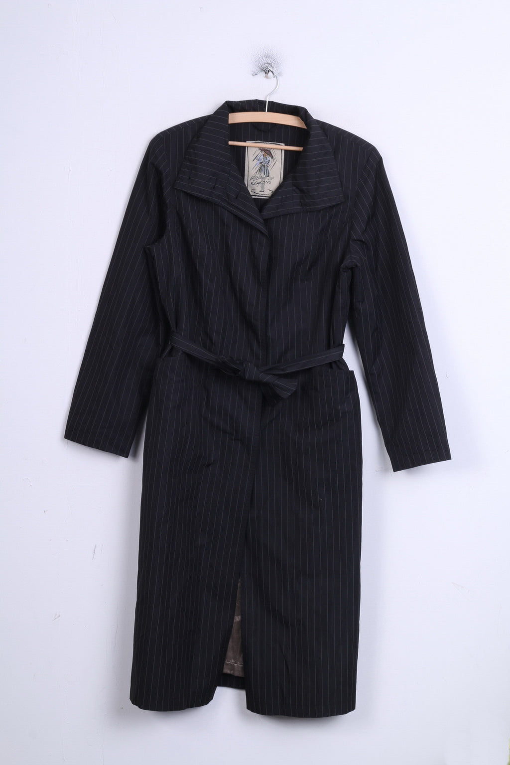 Foor Seasons Manteau M Femme Noir Simple Boutonnage Vintage