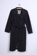 Foor Seasons Manteau M Femme Noir Simple Boutonnage Vintage