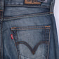 Levi's Eve Square Womens W28 L30 Trousers Denim Cut Stright Leg Navy Washed
