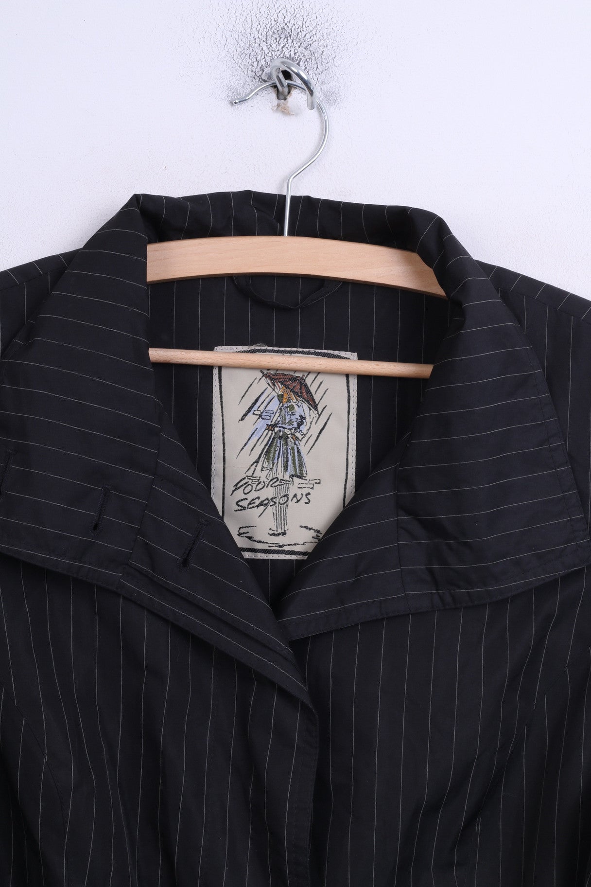 Cappotto M da donna Foor Seasons nero monopetto vintage