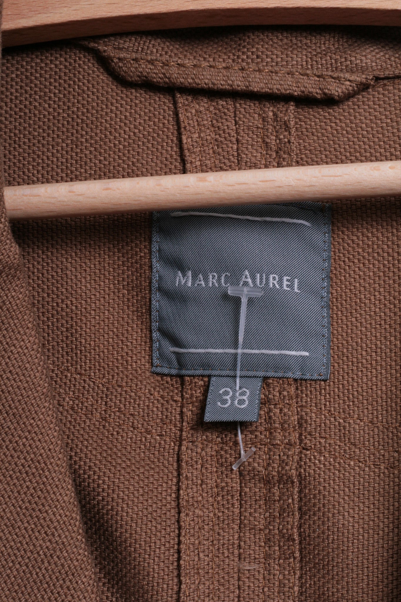 Marc Aurel Womens M Blazer Top Suit Brown Belt Cotton Single Breasted - RetrospectClothes