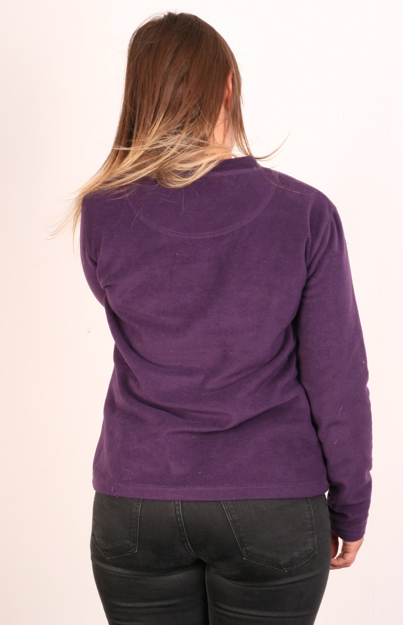 Peter Storm Womens L Fleece Jacket V Neck Purple Long Sleeve - RetrospectClothes