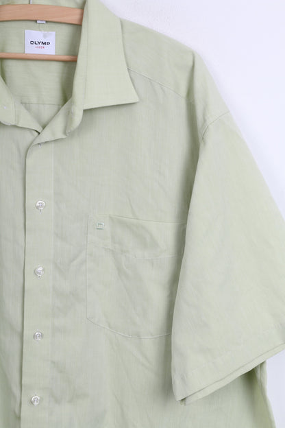 Camicia casual XXL da uomo OLYMP Luxor verde manica corta colletto standard 45