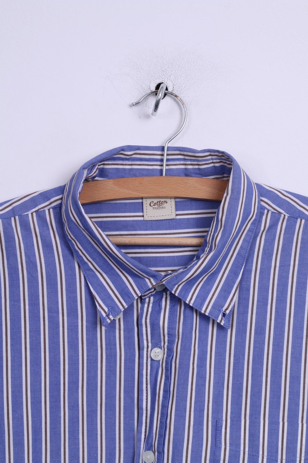 Cotton Traders Mens XL Casual Shirt Button Down Collar Striped