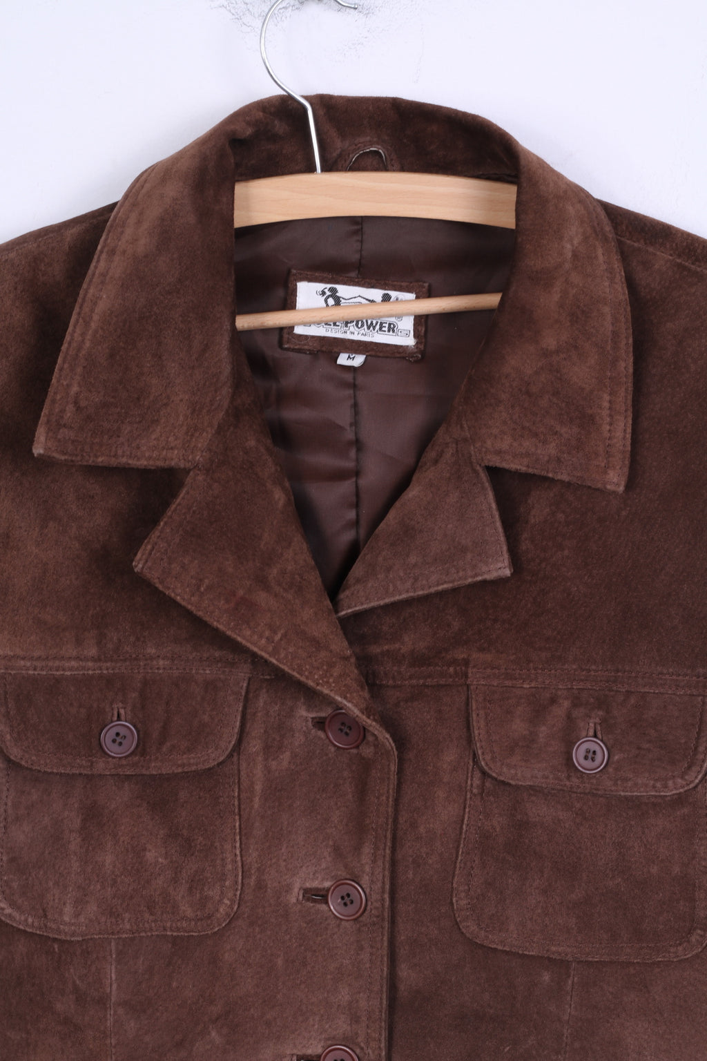 Giacca M da donna Full Power Capispalla monopetto in pelle marrone