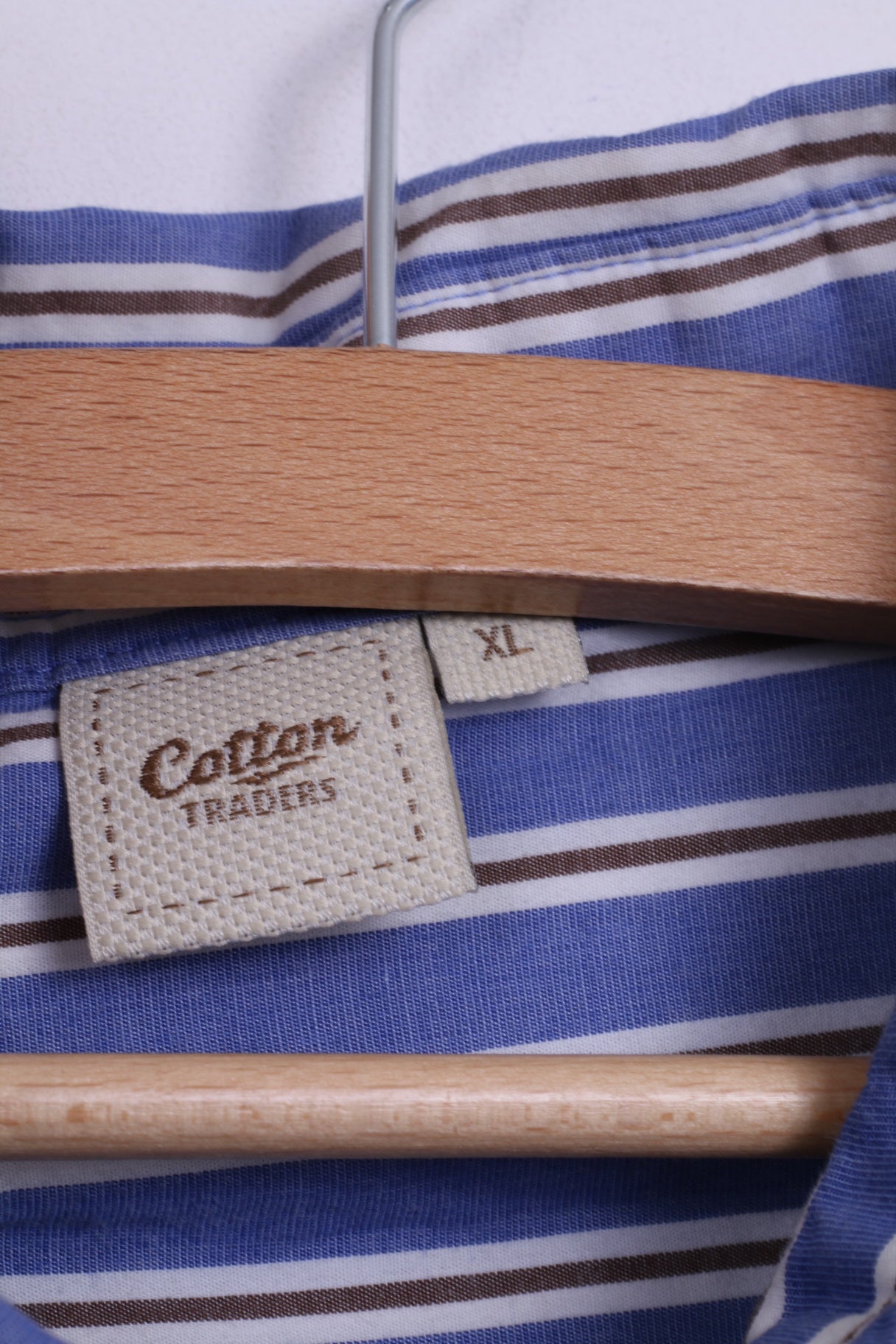 Cotton Traders Mens XL Casual Shirt Button Down Collar Striped