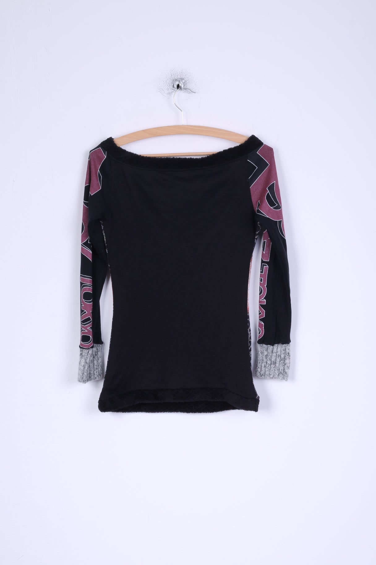 Custoc Barcelona Maglia da donna 4 S in cotone elasticizzato con grafica Tiger a maniche lunghe