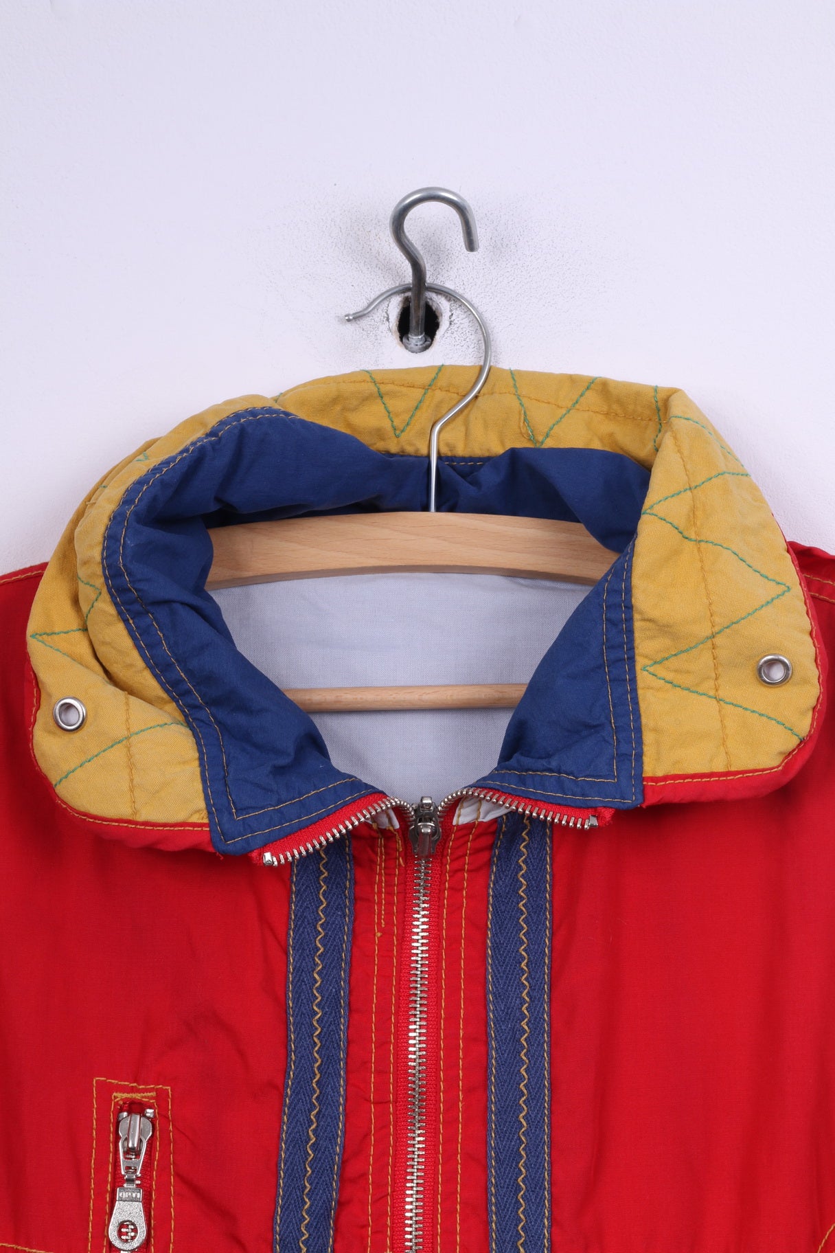 Cri! Santa Fe Boys 152 Veste légère rouge avec capuche cachée et fermeture éclair complète vintage 