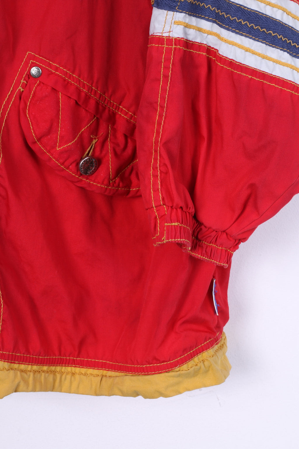 Whoop! Santa Fe Boys 152 Lightweight Jacket Red Full Zipper Hidden Hood Vintage