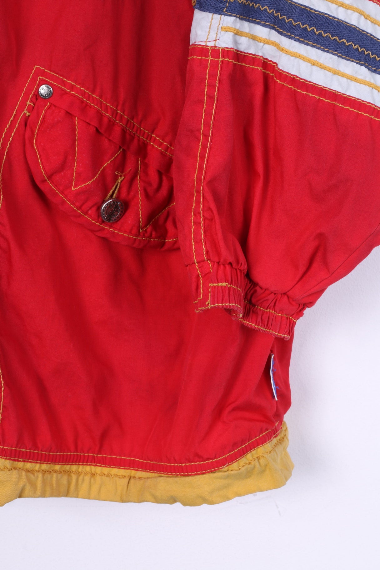 Cri! Santa Fe Boys 152 Veste légère rouge avec capuche cachée et fermeture éclair complète vintage 