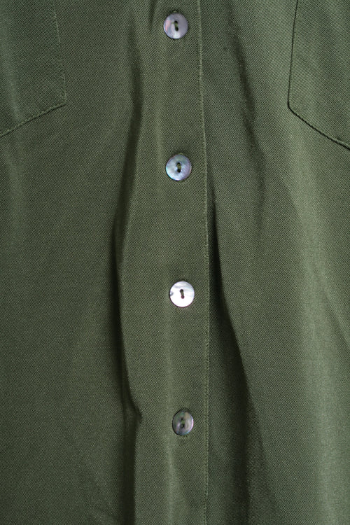 Casual Wear Adelsten Womens 42/44 M/L Nylon Blouse Blazer Green Slippery By The Touch - RetrospectClothes
