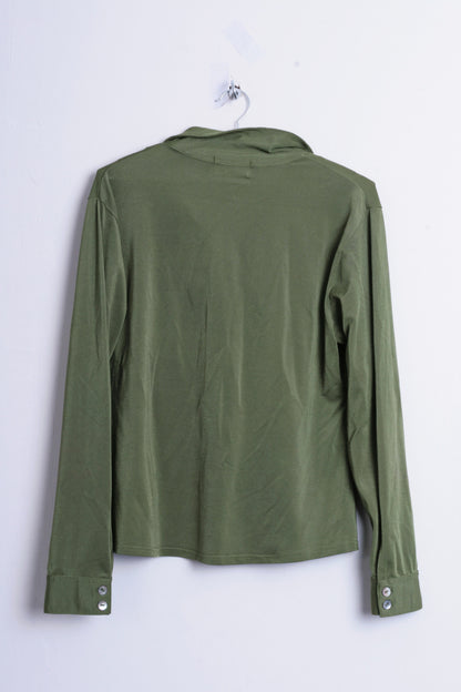 Casual Wear Adelsten Womens 42/44 M/L Nylon Blouse Blazer Green Slippery By The Touch - RetrospectClothes