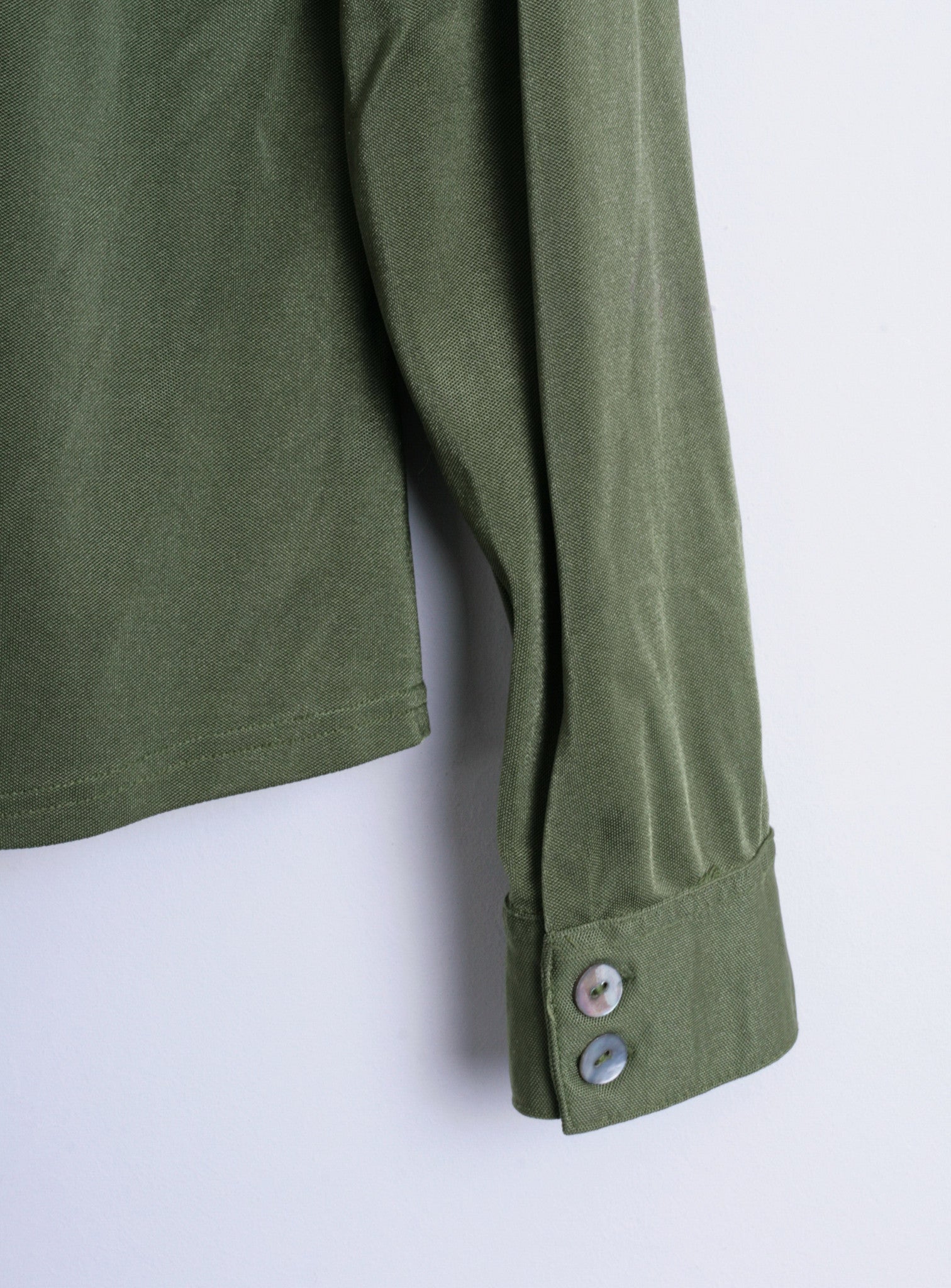 Casual Wear Adelsten Womens 42/44 M/L Nylon Blouse Blazer Green Slippery By The Touch - RetrospectClothes