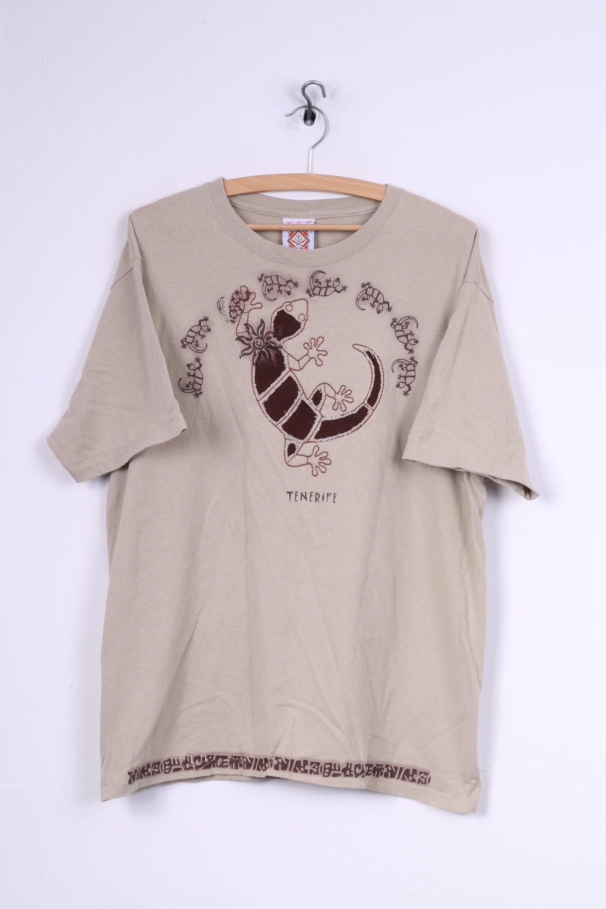 Yacht Club Hommes L T-Shirt Graphique Beige Col rond Haut En Coton Vintage 