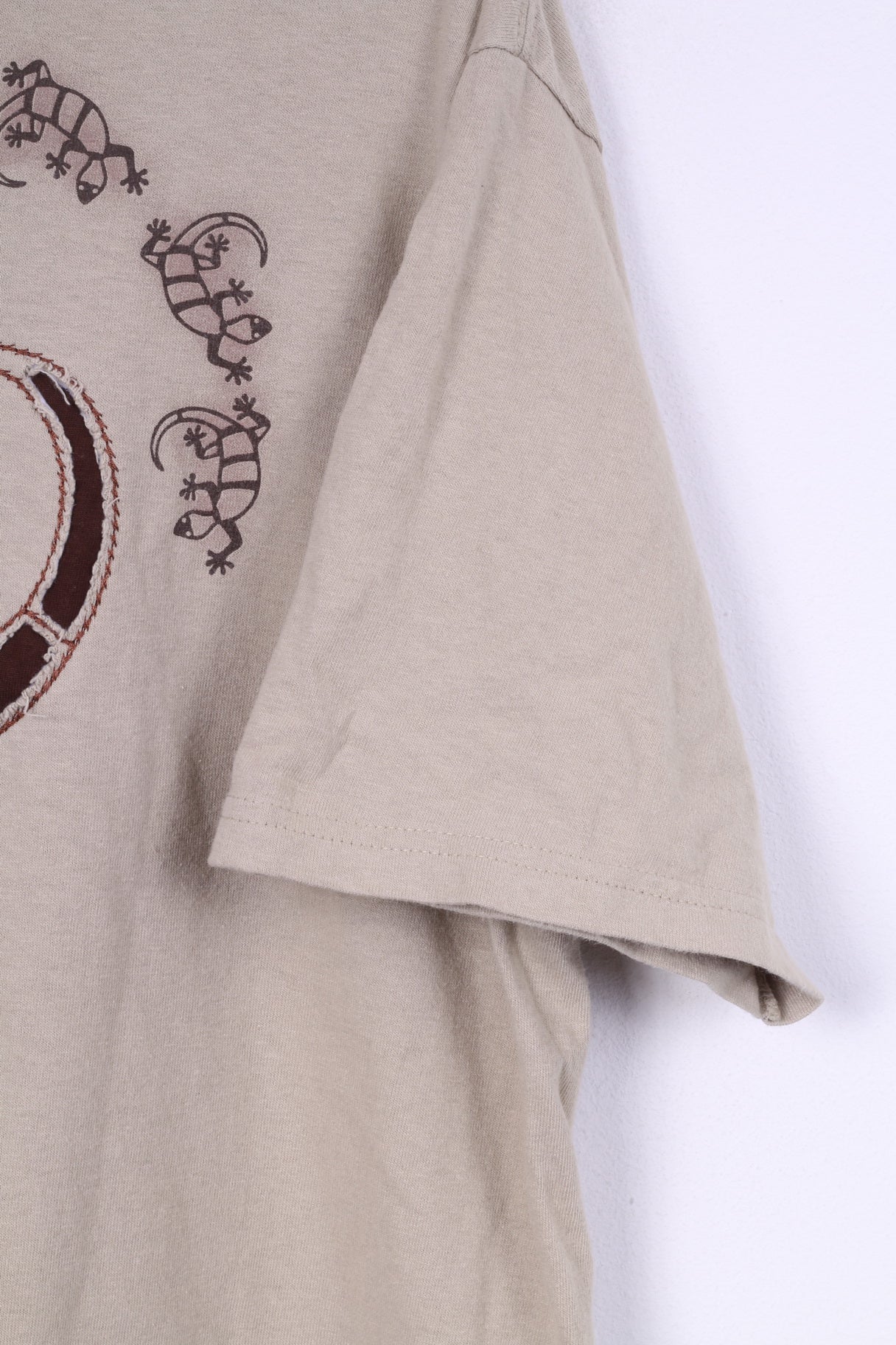 Yacht Club Hommes L T-Shirt Graphique Beige Col rond Haut En Coton Vintage 