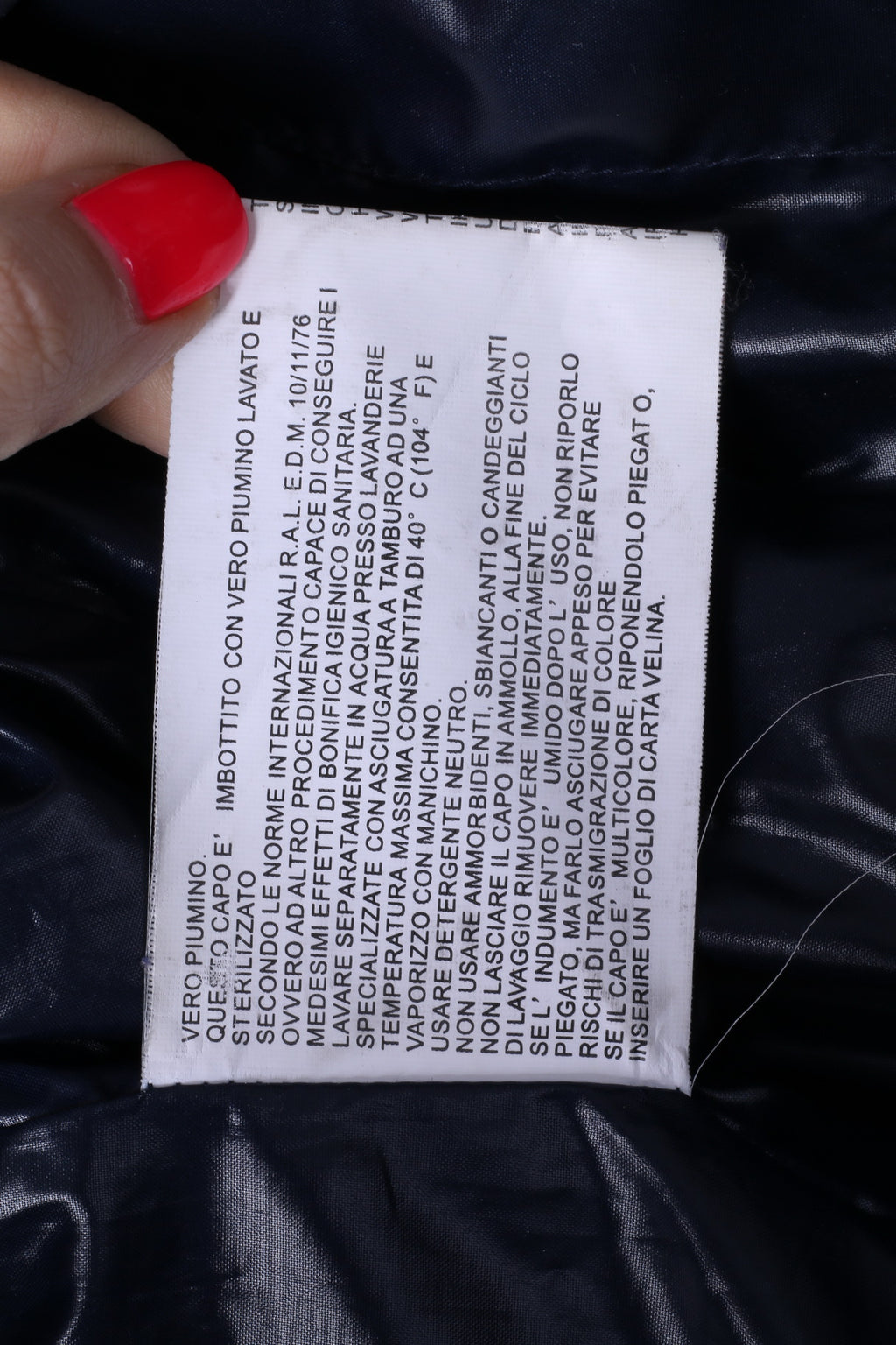 Fornarina Piumino da donna M (S) Blu scuro imbottito in oca calda con cerniera intera Top glamour