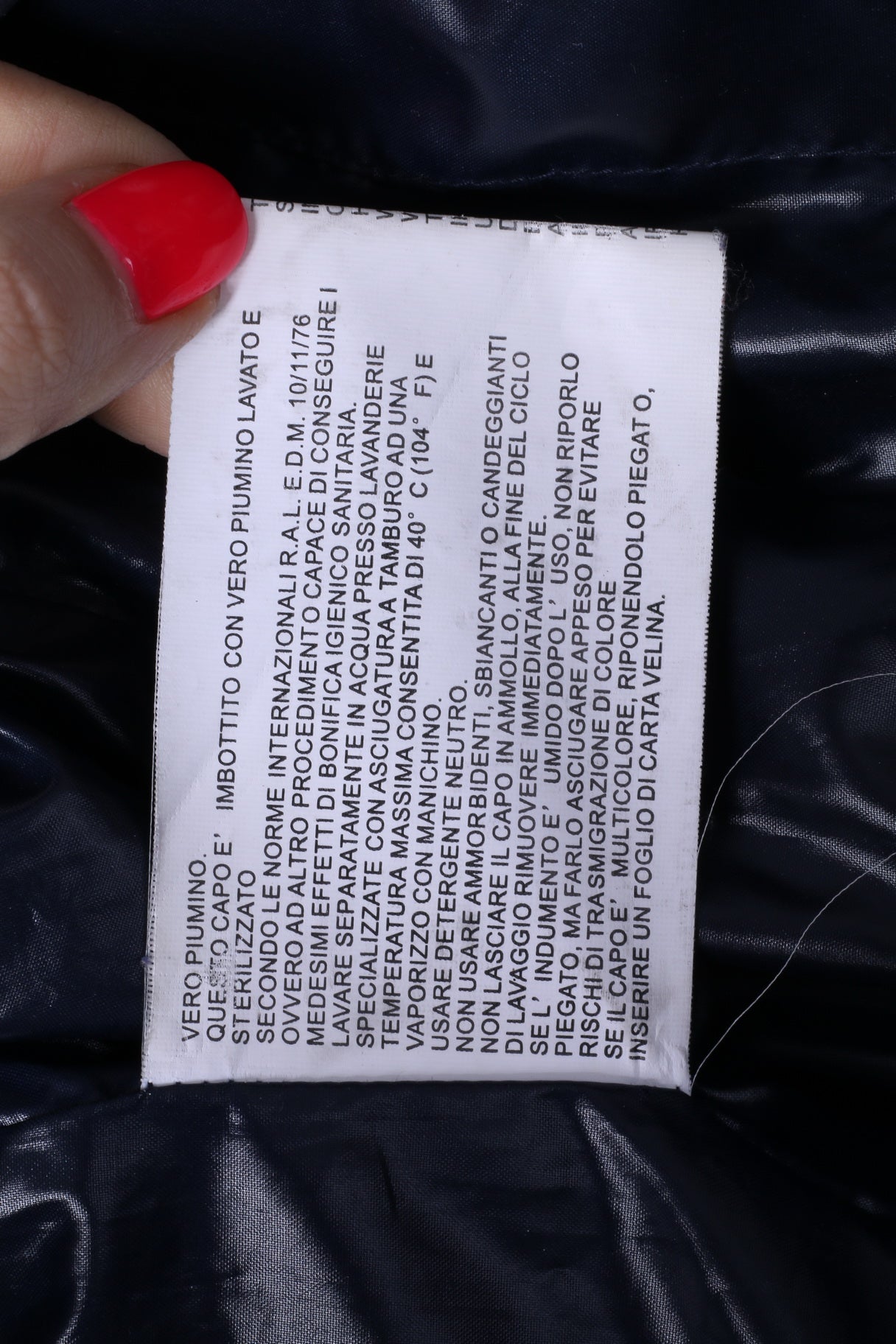 Fornarina Piumino da donna M (S) Blu scuro imbottito in oca calda con cerniera intera Top glamour