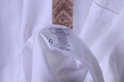 Camicia casual LANDHAUS C&amp;A Naturally XL 43/44 Top ricamato tirolese in cotone bianco