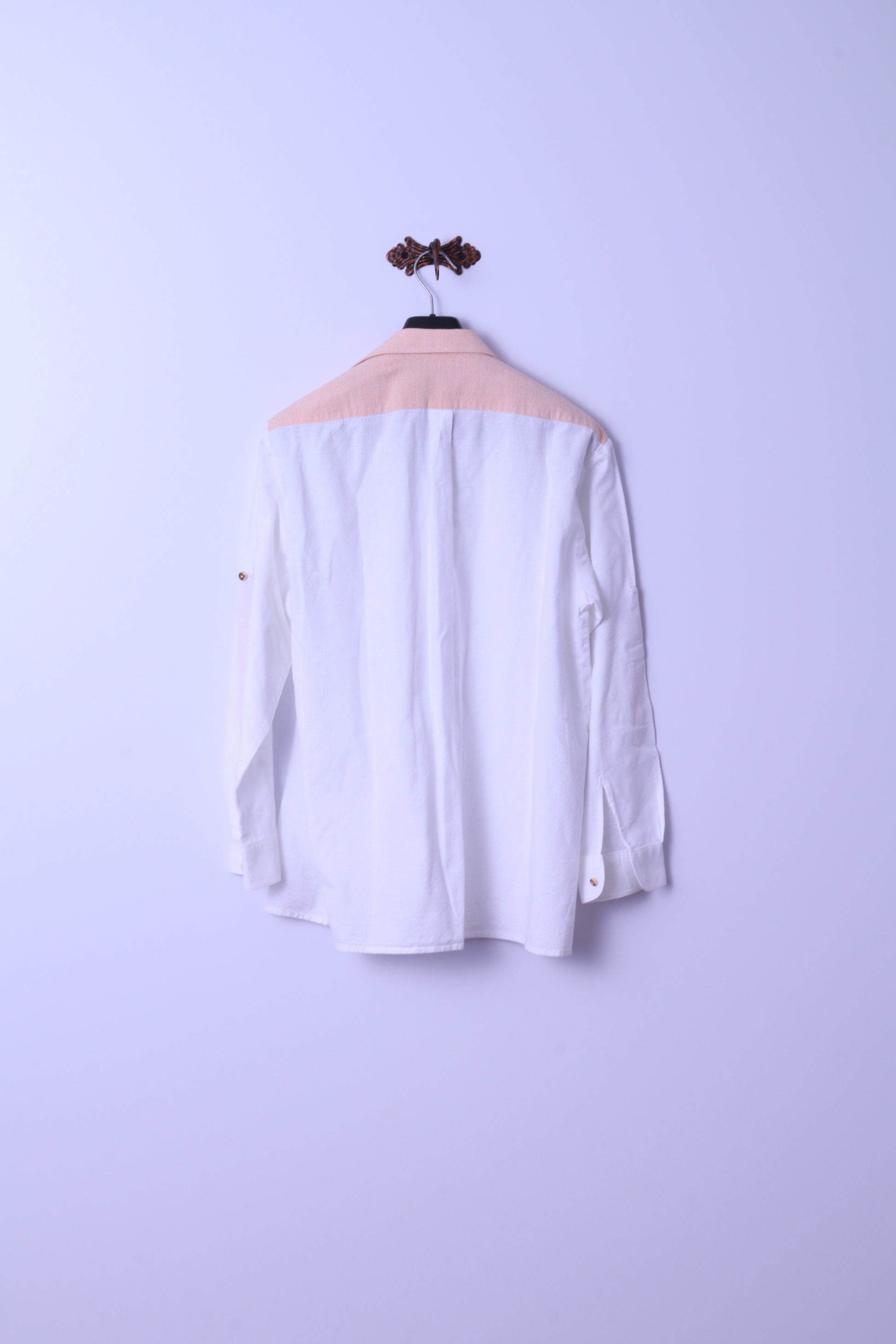 LANDHAUS C&A Naturally Mens XL 43/44 Casual Shirt White Cotton Tyrol Ebroidered Top