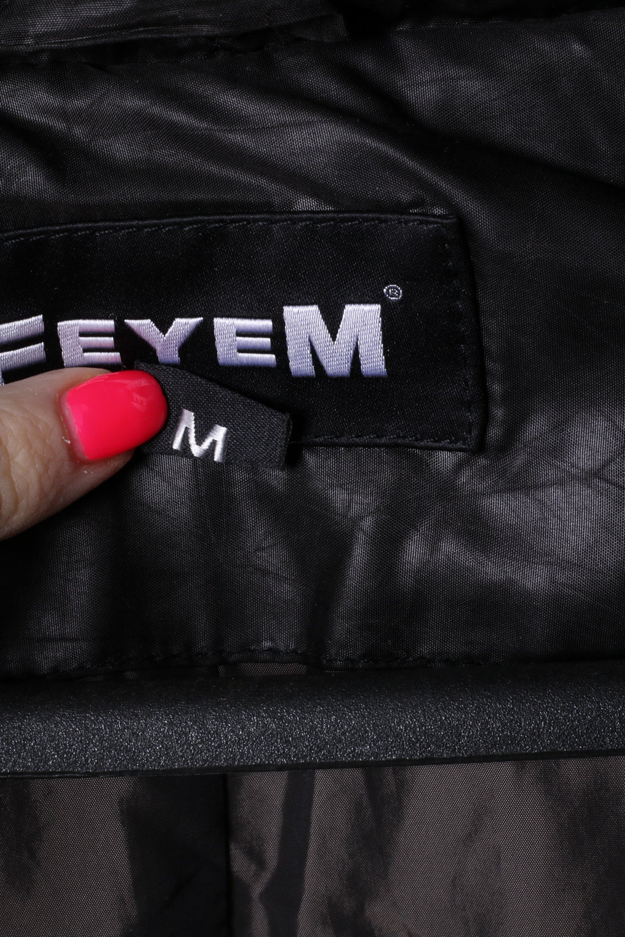 Piumino Feyem da donna M (S) nero lungo trapuntato con cerniera intera Made in Italy