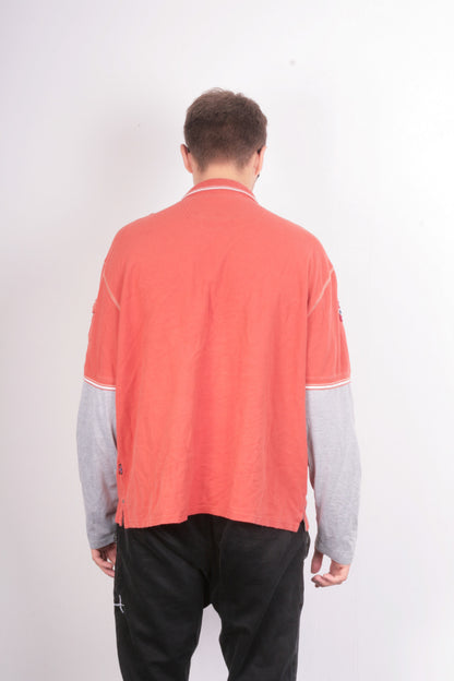 Nangaparbat Mens XXL Polo Shirt Orange Long Sleeve - RetrospectClothes