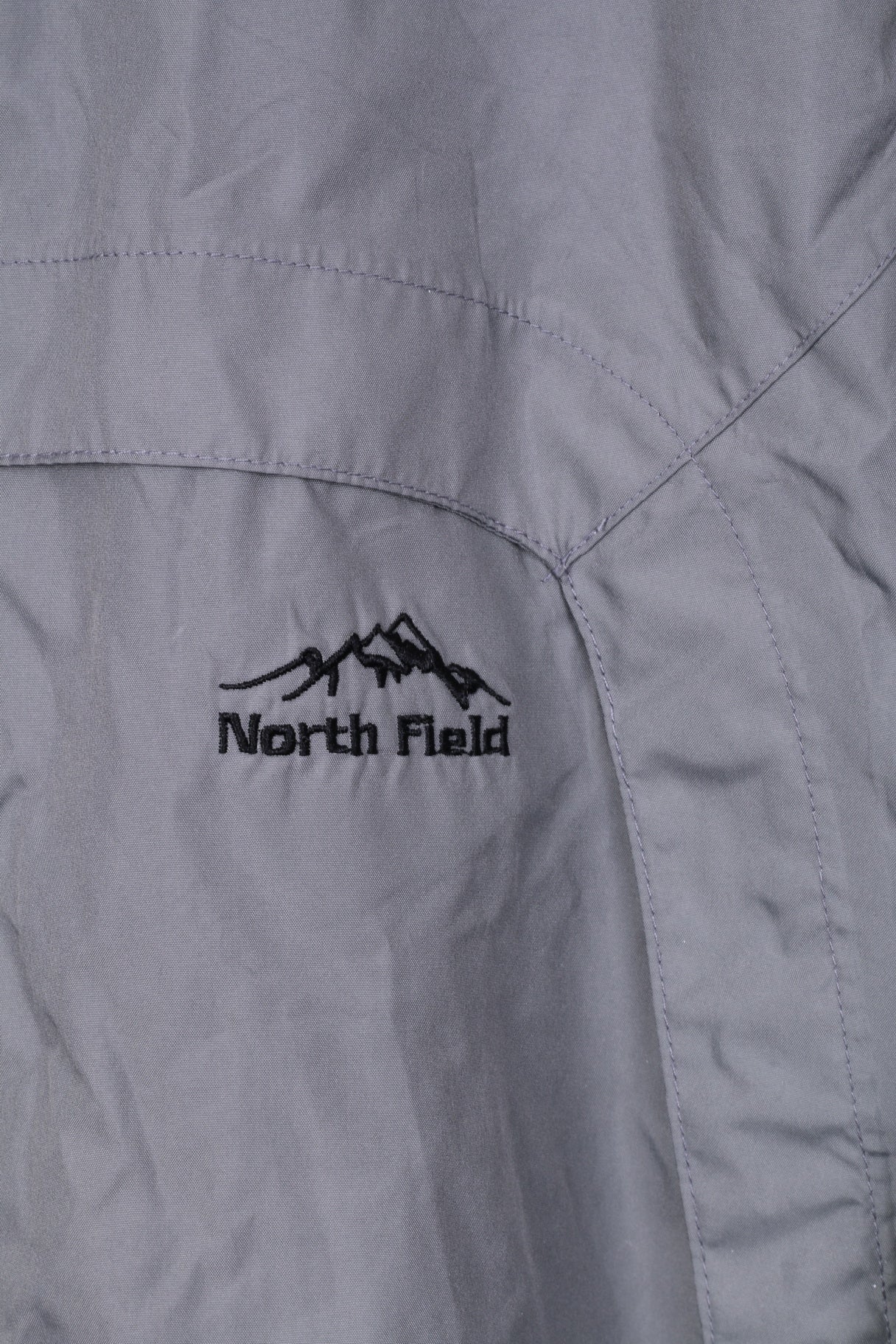 North Field Mens M Jacket Lightweight Rainwear Grey Full Zipper Sportswear