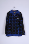 Equipe Top in pile da uomo XL sopra la testa blu Axion Activewear collo con zip