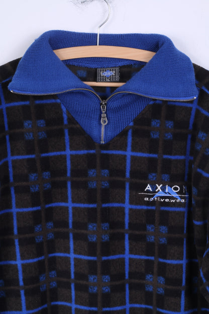 Equipe Mens XL Fleece Top Overhead Blue Axion Activewear Zip Neck