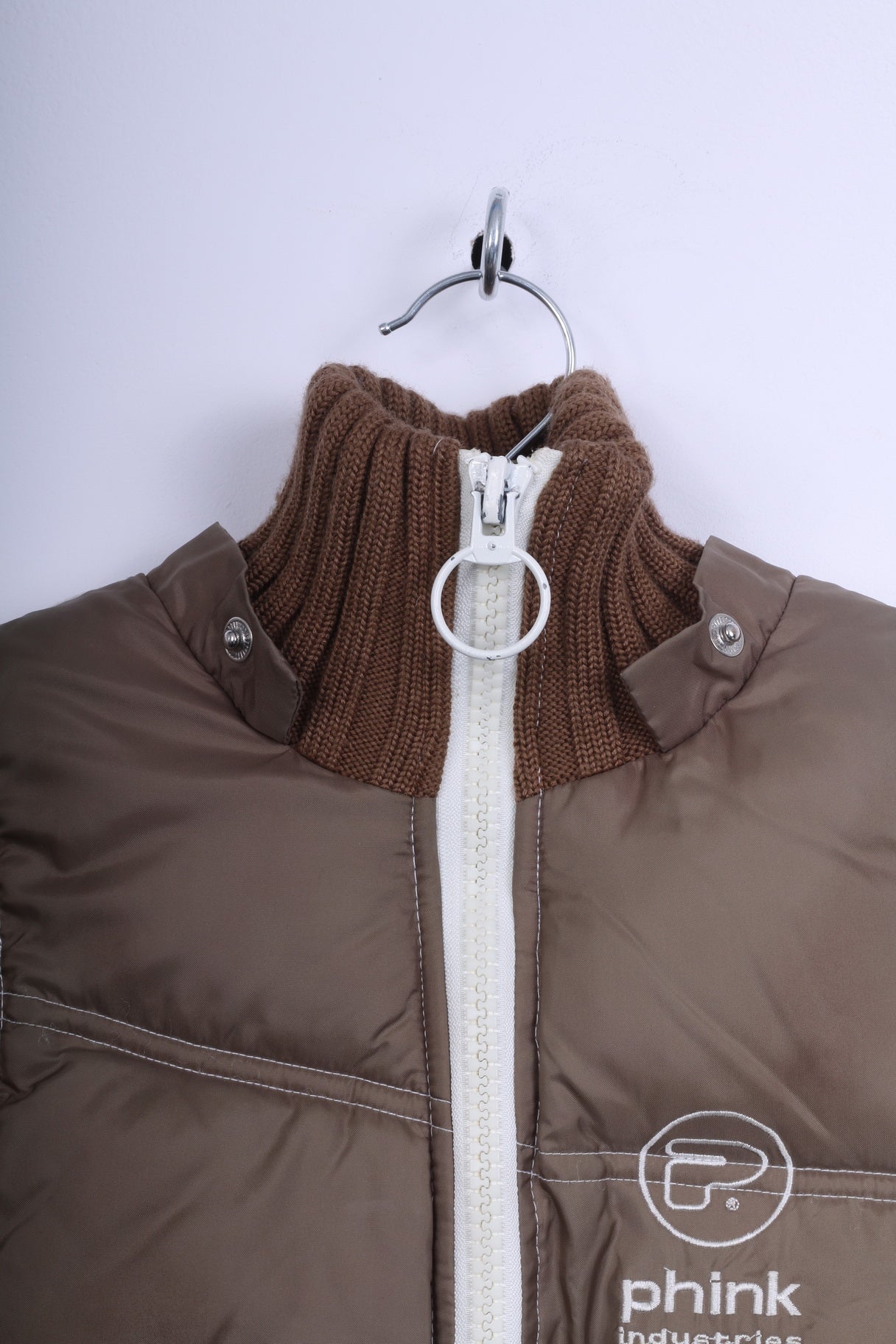 Phink Industries Womens XL 176 (S) Bodywarmer Brown Nylon Zip Up Vest