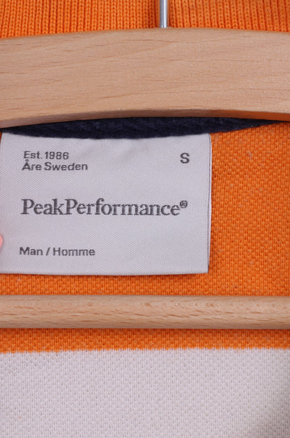 Peak Performance Polo S Homme Rayé Orange Coton Manches Courtes