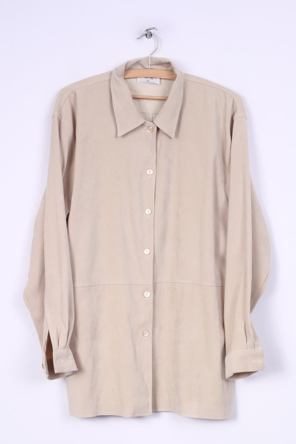 Strand Camicia casual XL da donna Camicetta a maniche lunghe retrò Beige