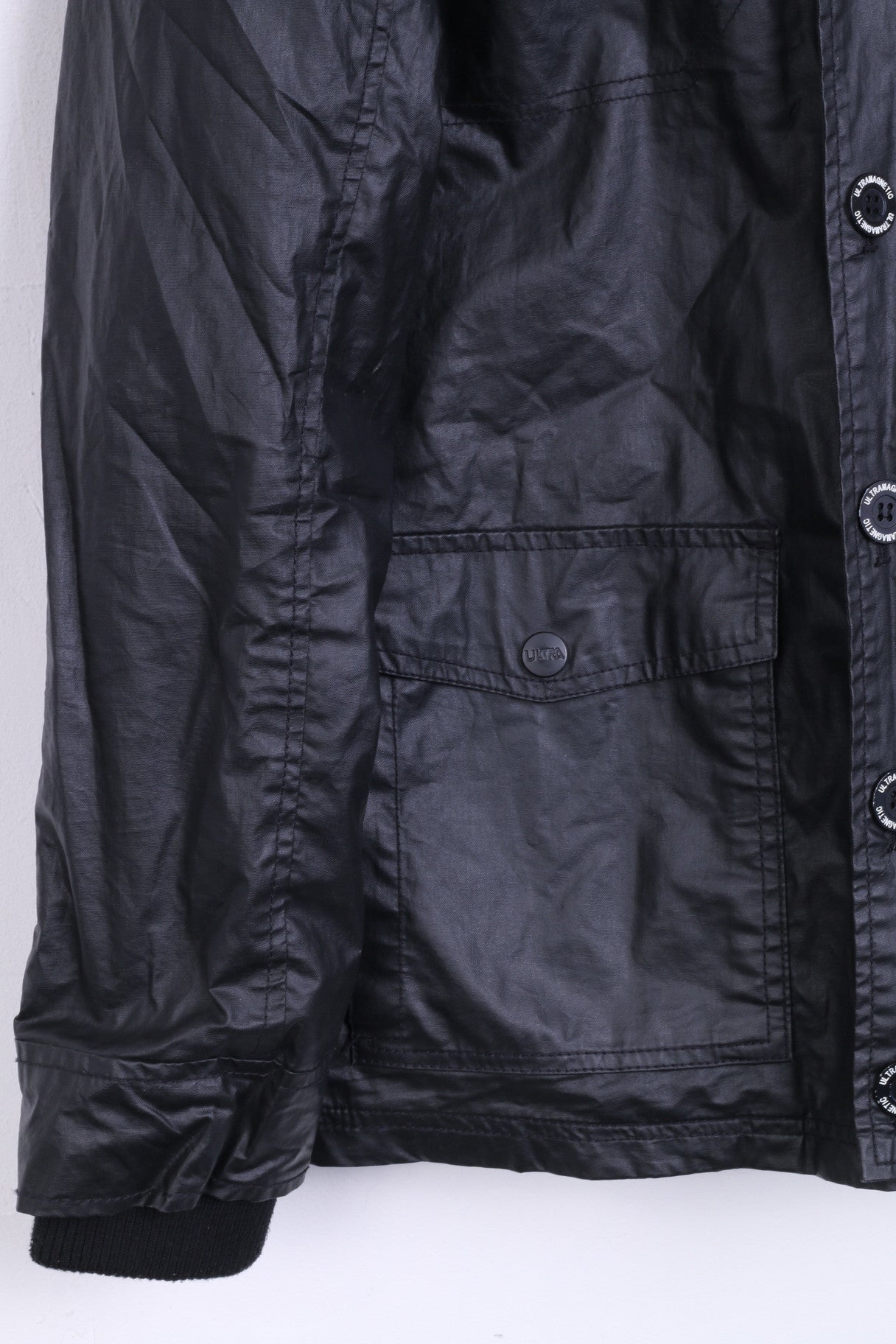 ULTRAMAGNETIC Mens M Jacket Black Wax Cotton Hood