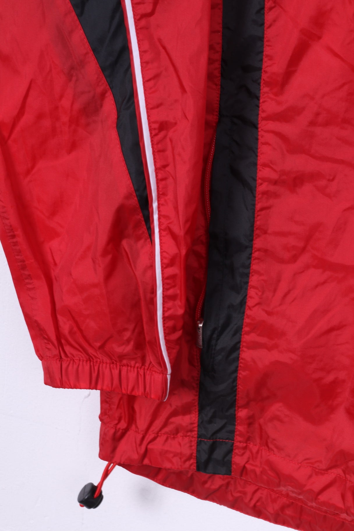 Jako Boys 152 Jacket Lightweight Nylon Waterproof Sportswear Full Zipper Red Hidden Hood