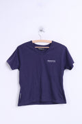 Maglia Reebok Essentials da donna 12 in cotone blu scuro con scollo a V Sport