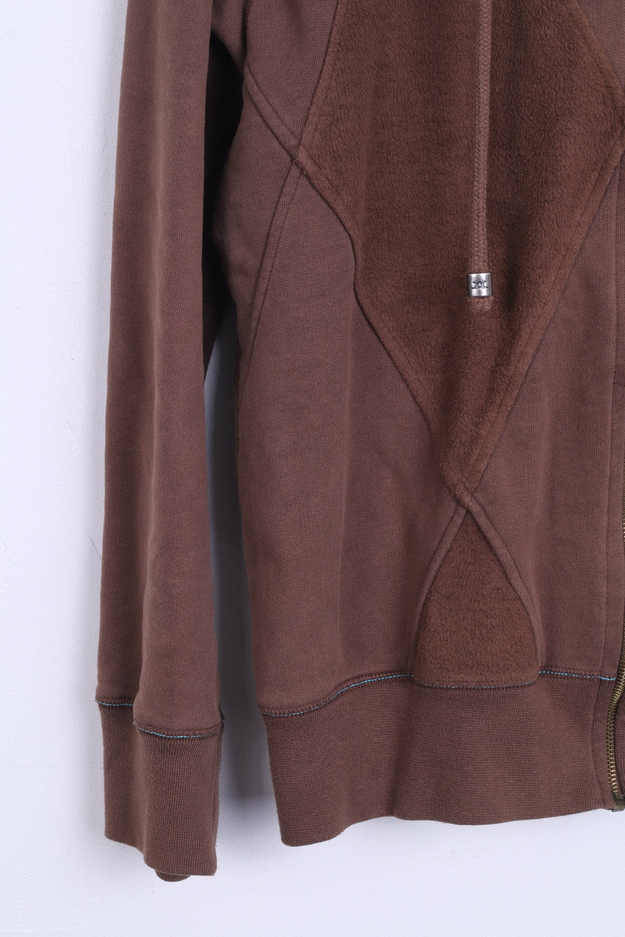 Duck And Cover Mens M Fleece Sweatshirt Hood Top Brown Cotton - RetrospectClothes