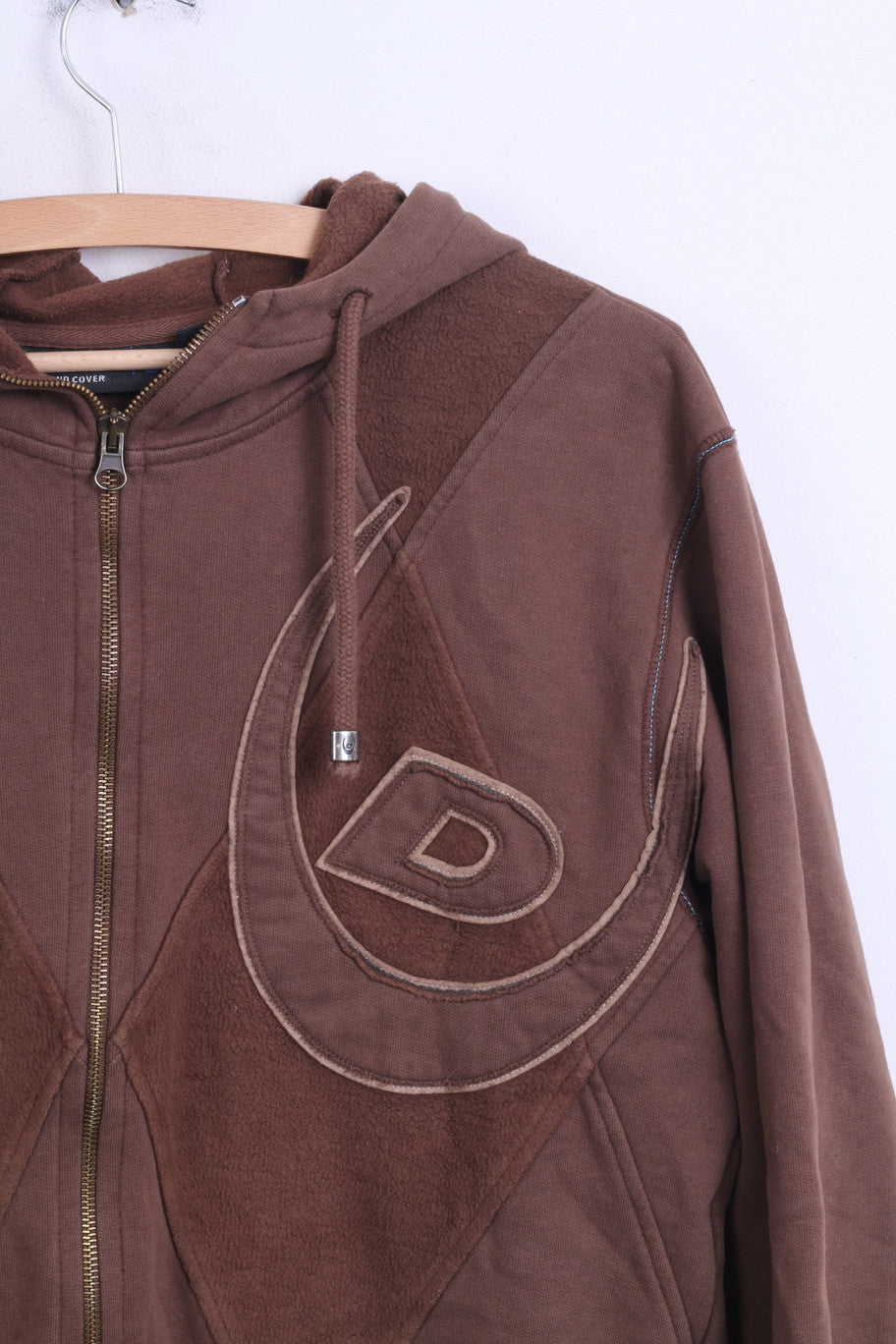 Duck And Cover Mens M Fleece Sweatshirt Hood Top Brown Cotton - RetrospectClothes