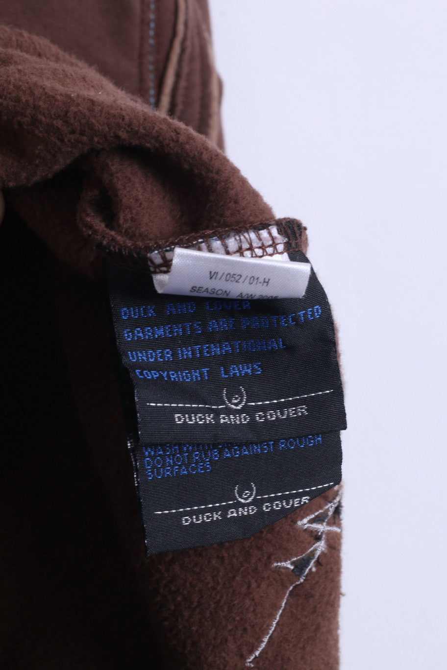 Duck And Cover Mens M Fleece Sweatshirt Hood Top Brown Cotton - RetrospectClothes