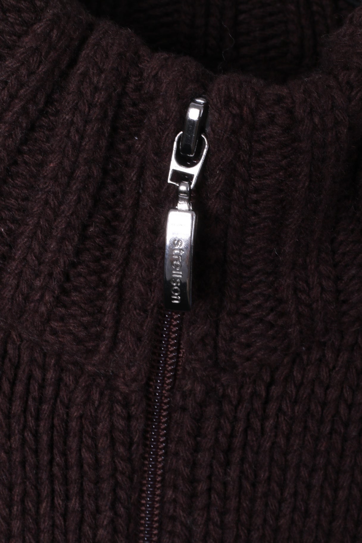 Strellson Swiss Cross Mens XXL Sweater Brown Zip Up Cardigan Wool Blend Made in Italy