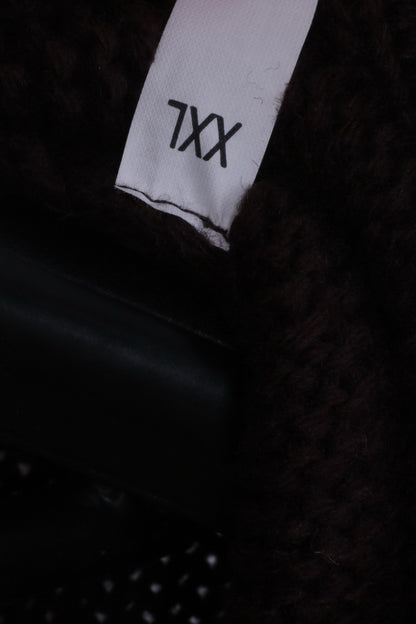 Strellson Swiss Cross Mens XXL Sweater Brown Zip Up Cardigan Wool Blend Made in Italy
