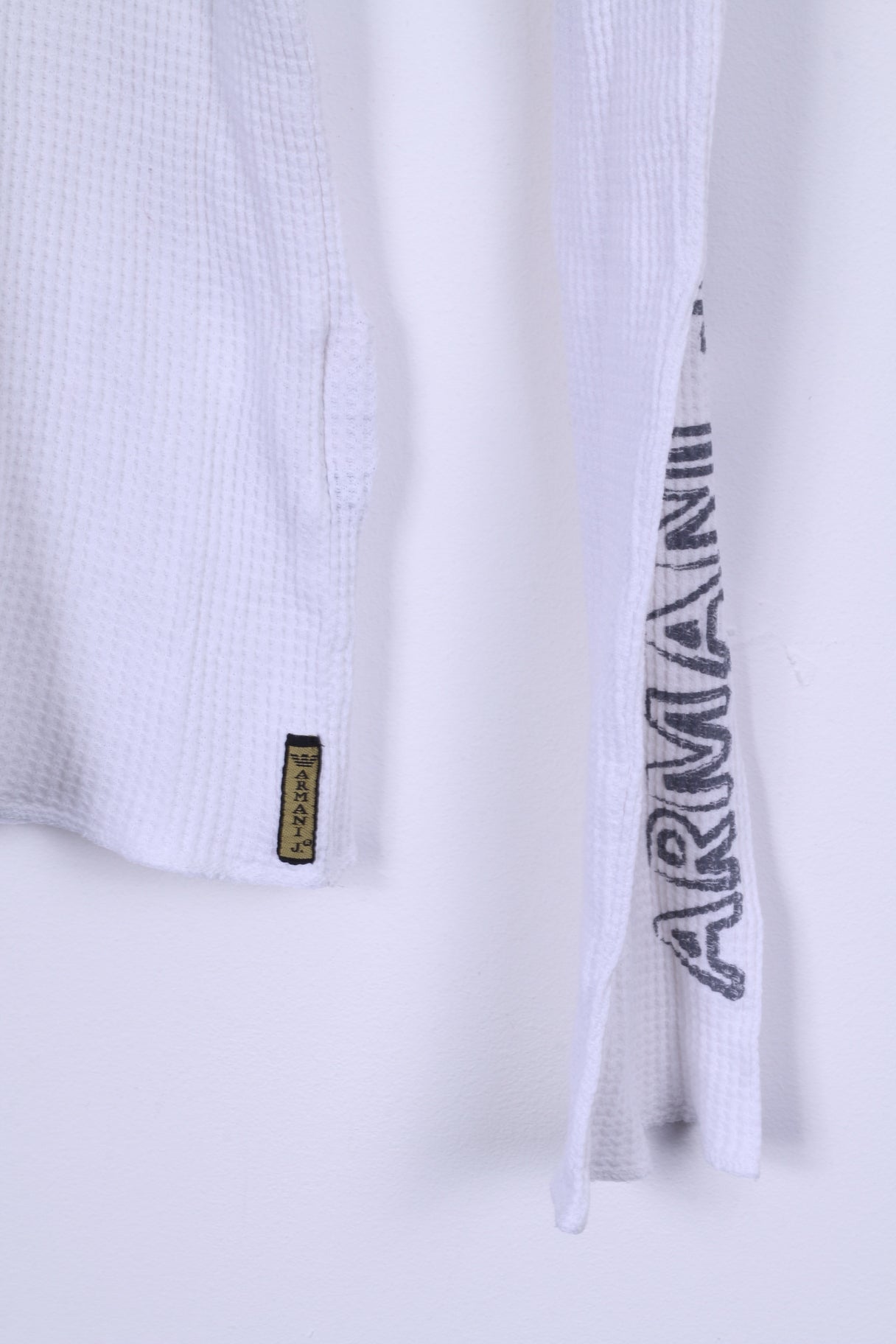 Camicia Armani Jeans da uomo XL bianca a maniche lunghe elasticizzata in cotone AJ