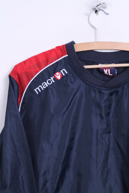 Macron Mens XL Sweatshirt Jacket Sport Navy V Neck - RetrospectClothes