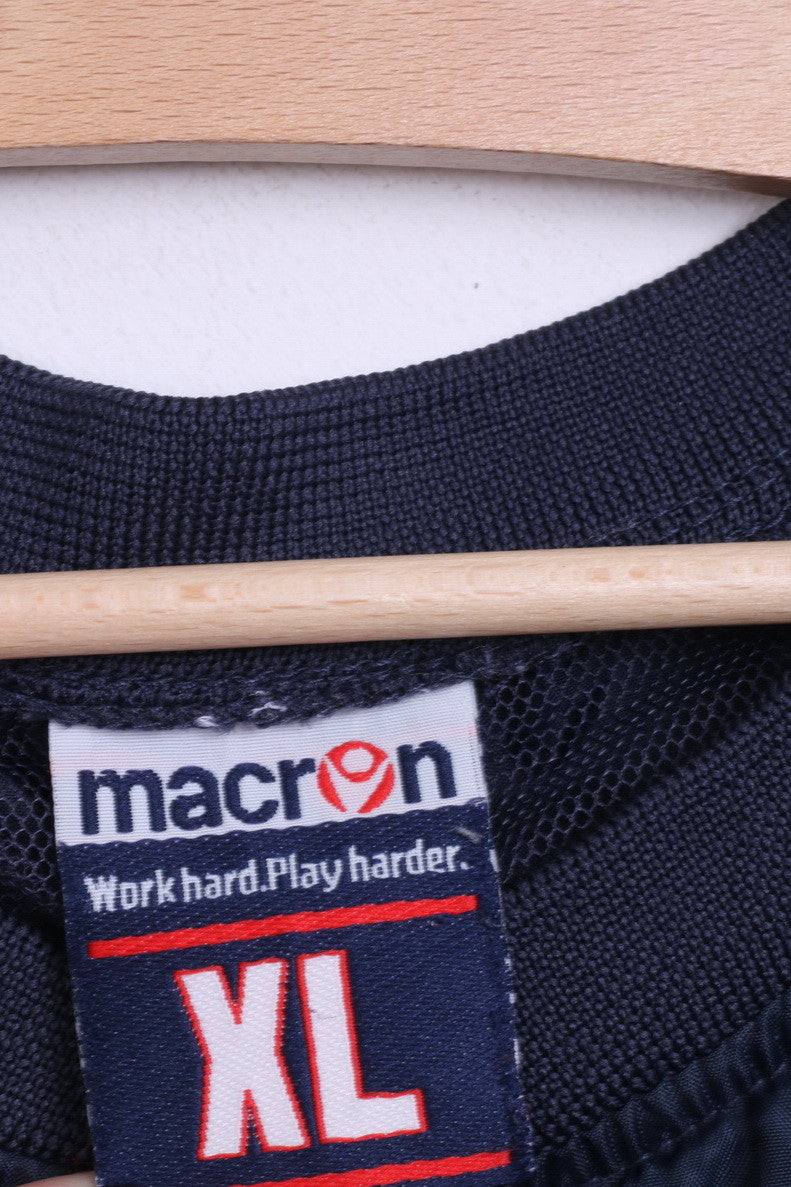 Macron Mens XL Sweatshirt Jacket Sport Navy V Neck - RetrospectClothes