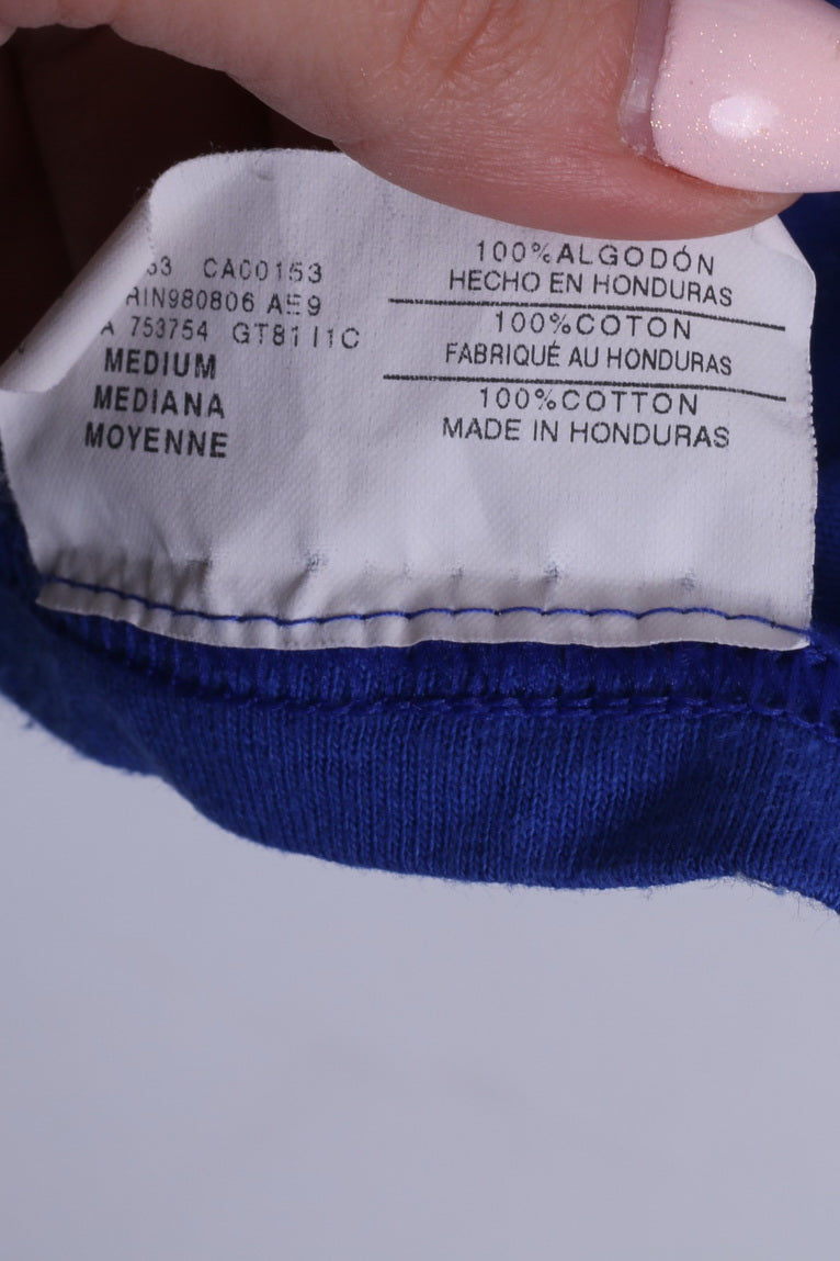 T-shirt Champion da uomo M girocollo in cotone blu gioca sotto pressione