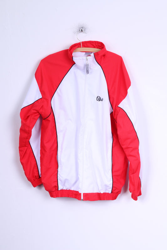 Victory Veste de survêtement pour homme 54 L Blanc Rouge Sportswear Léger